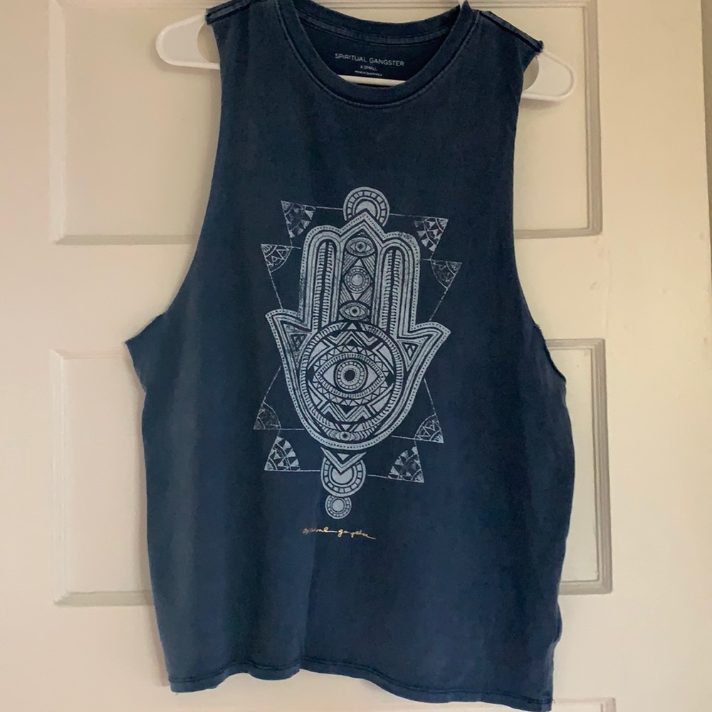 Spiritual gangster Dark blue vintage wash tank
